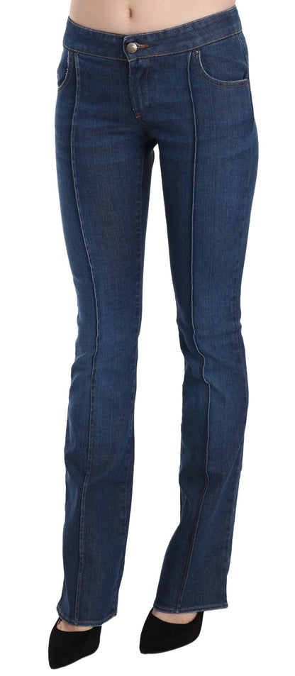 Just Cavalli Blaue Bootcut-Jeans mit niedriger Taille