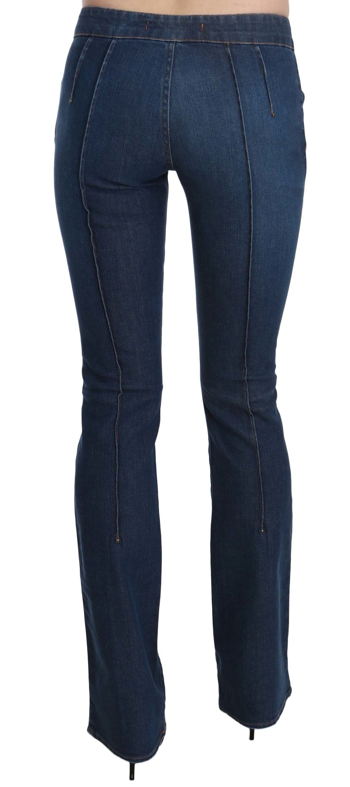 Just Cavalli Blaue Bootcut-Jeans mit niedriger Taille