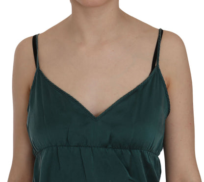 PINK MEMORIES Seidengrünes Mini-Etuikleid mit Spaghettiträgern