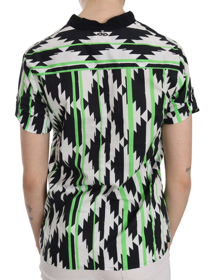 Costume National – Mehrfarbige Bluse mit tiefem Ausschnitt