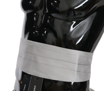 Dolce &amp; Gabbana Grauer Herren-Taillengürtel, 100 % Seide, Kummerbund