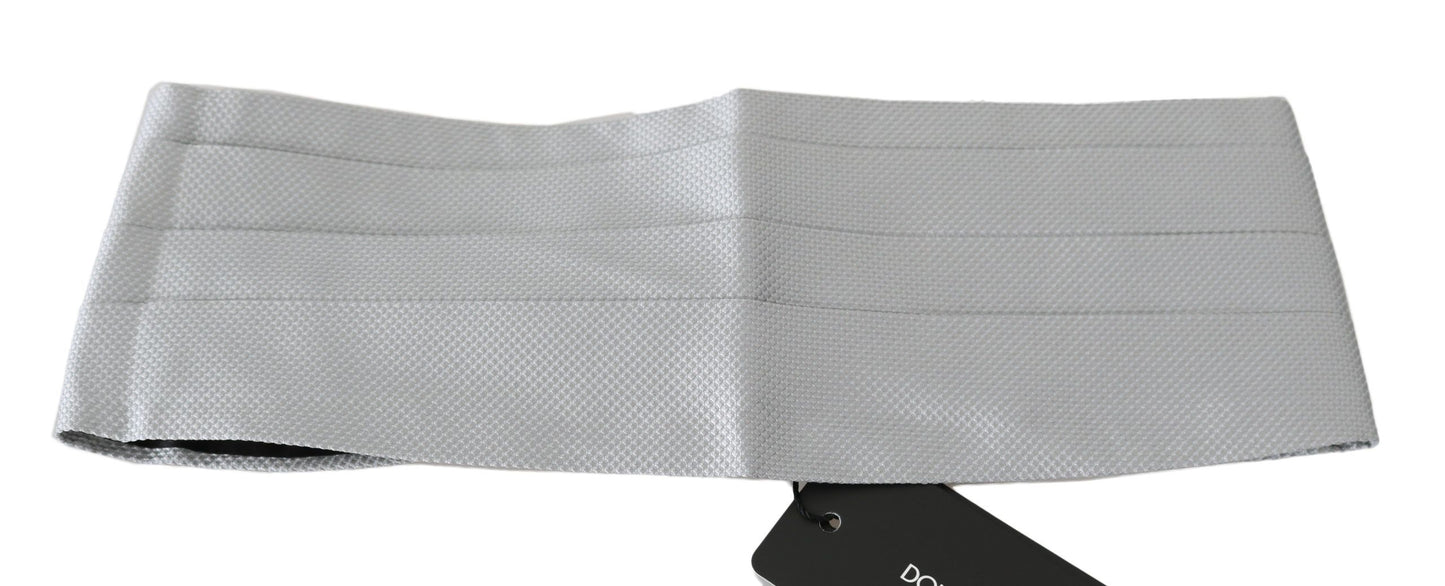 Dolce &amp; Gabbana Grauer Herren-Taillengürtel, 100 % Seide, Kummerbund