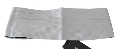 Dolce &amp; Gabbana Grauer Herren-Taillengürtel, 100 % Seide, Kummerbund