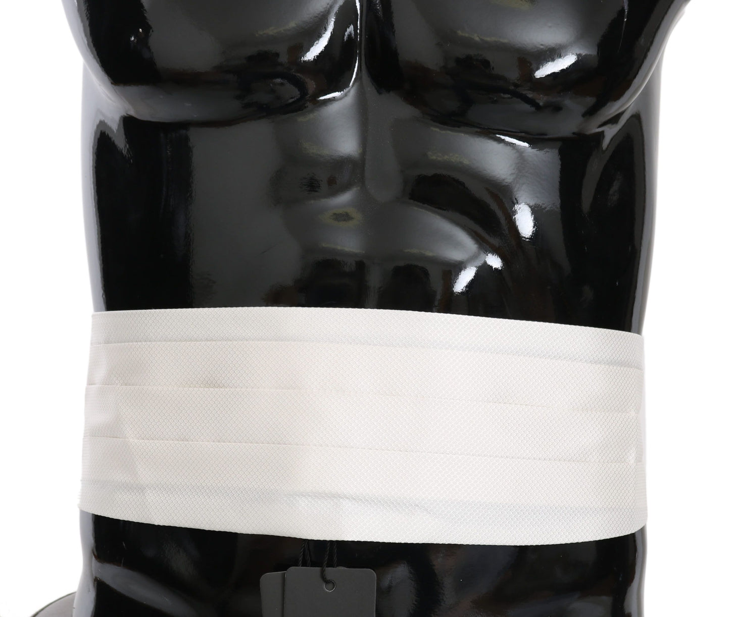 Dolce &amp; Gabbana Weißer Herren-Taillengürtel, 100 % Seide, Kummerbund