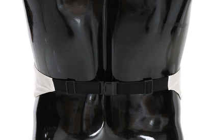 Dolce &amp; Gabbana Weißer Herren-Taillengürtel, 100 % Seide, Kummerbund