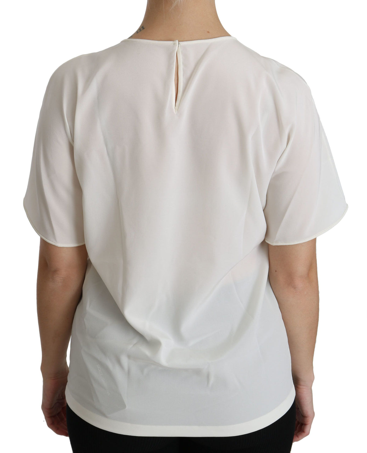 Dolce &amp; Gabbana Weißes #dgfamily Patch Kurzarm-Bluse