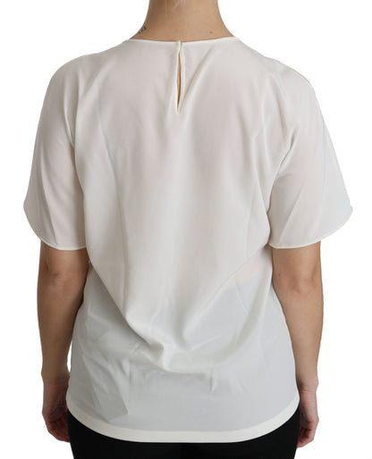 Dolce &amp; Gabbana Weißes #dgfamily Patch Kurzarm-Bluse