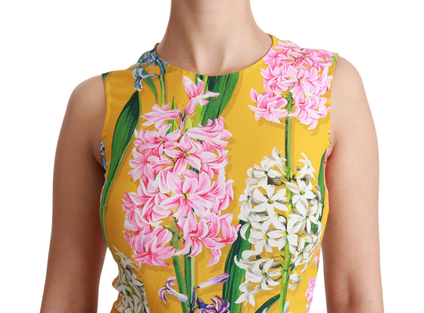Dolce &amp; Gabbana Gelbe Tankbluse mit Stretch-Oberteil und Blumenmuster
