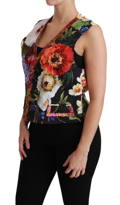 Dolce &amp; Gabbana Mehrfarbige Weste mit Blumenmuster, ärmellos