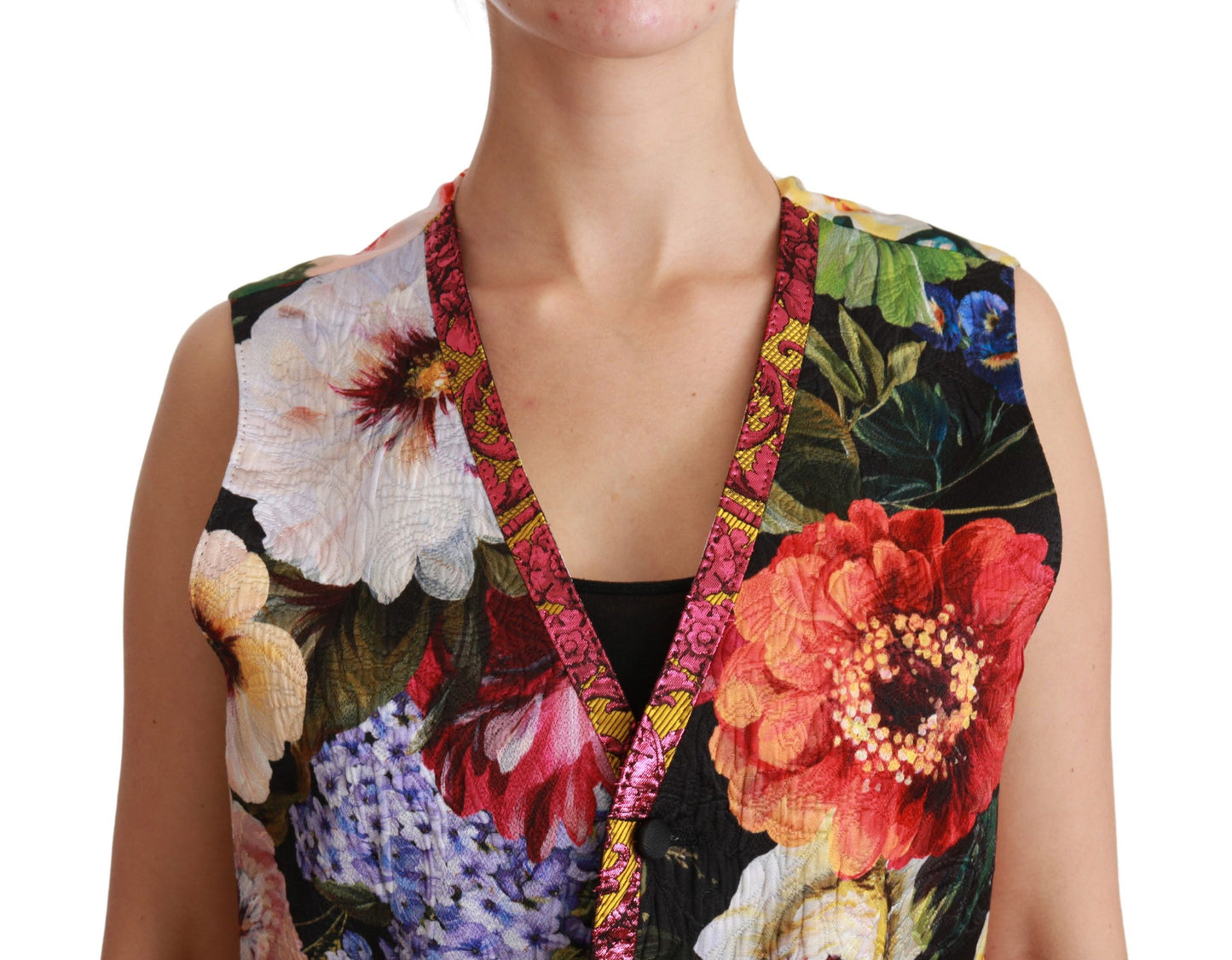 Dolce &amp; Gabbana Mehrfarbige Weste mit Blumenmuster, ärmellos