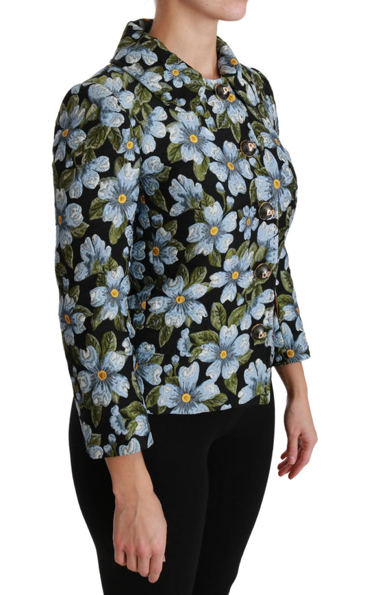 معطف بليزر متعدد الألوان مزين بنقشة زهور من دولتشي آند غابانا، جاكيت بوليستر