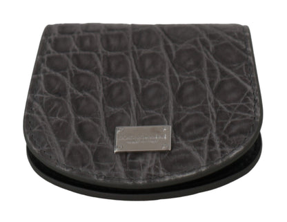 Dolce &amp; Gabbana Grau Exotic Skin Kondometui Halter Tasche Brieftasche