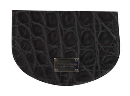 Dolce &amp; Gabbana Grau Exotic Skin Kondometui Halter Tasche Brieftasche
