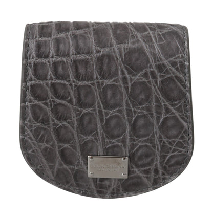 Dolce &amp; Gabbana Grau Exotic Skin Kondometui Halter Tasche Brieftasche