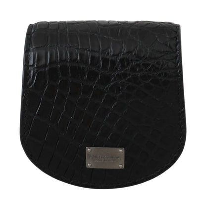 Dolce &amp; Gabbana – Kondometui-Tasche aus exotischer Haut in Schwarz