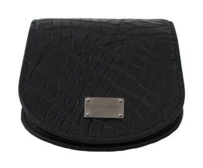 Dolce &amp; Gabbana – Kondometui-Tasche aus exotischer Haut in Schwarz