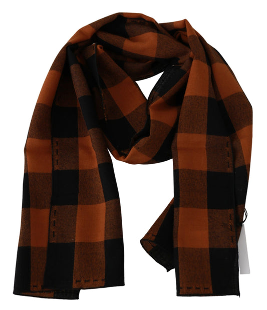Costume National – Halstuch mit orangefarbenem Karomuster