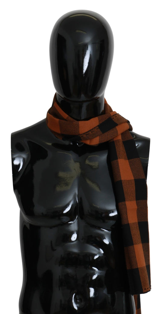 Costume National – Halstuch mit orangefarbenem Karomuster