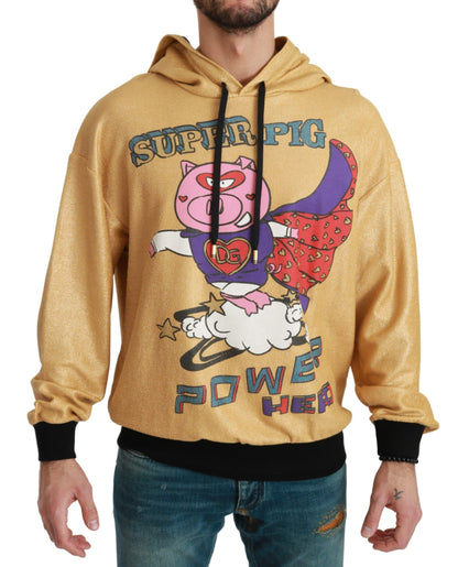 Dolce &amp; Gabbana Goldener Kapuzenpullover „Schwein des Jahres“