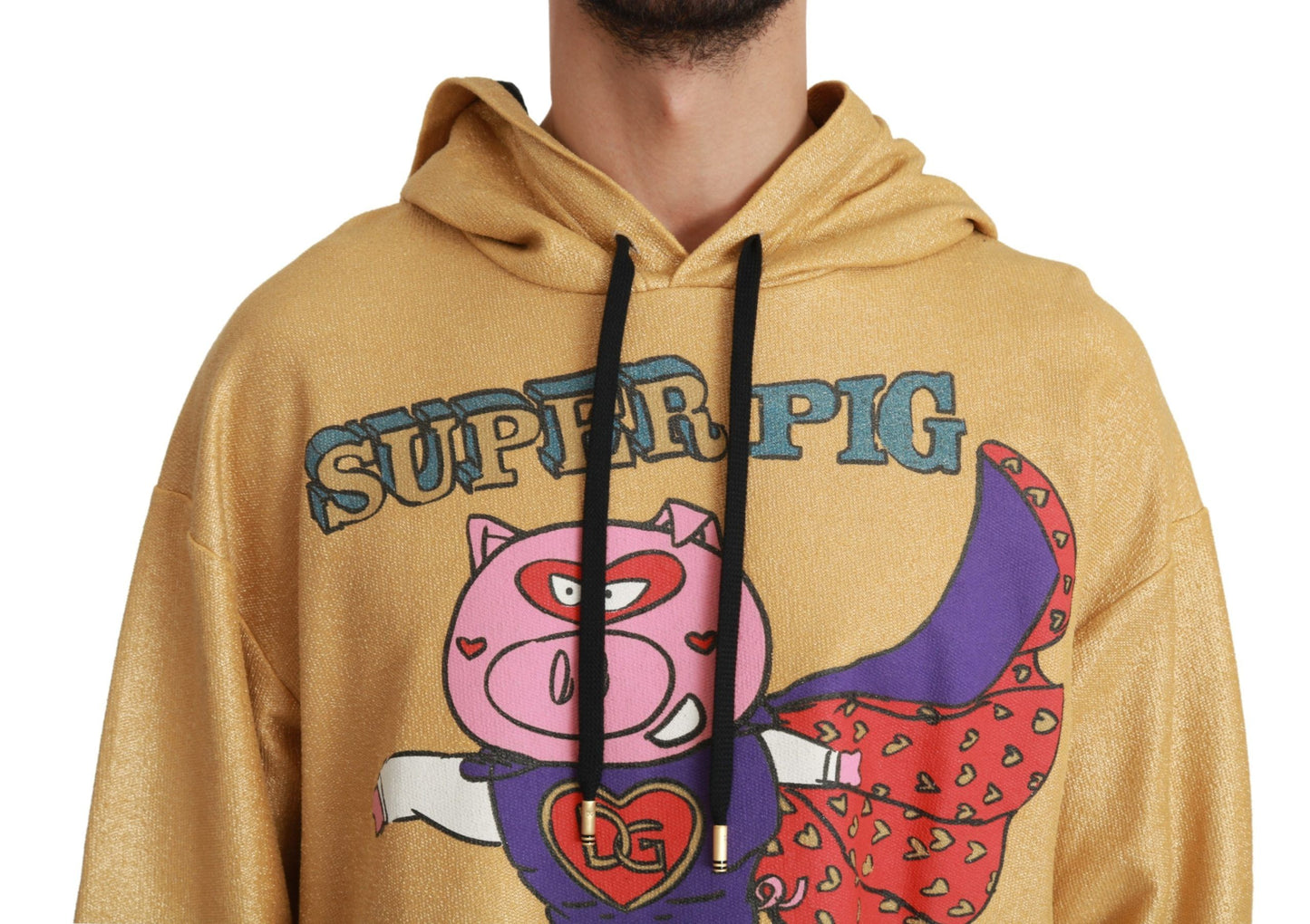 Dolce &amp; Gabbana Goldener Kapuzenpullover „Schwein des Jahres“