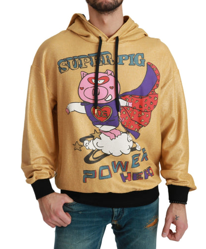 Dolce &amp; Gabbana Goldener Kapuzenpullover „Schwein des Jahres“