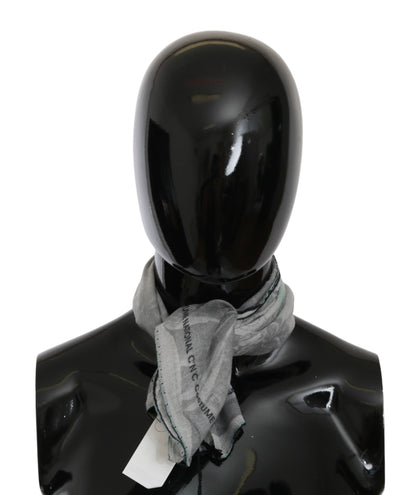 Costume National Grauer Seidenschal, Foulard, Wickelschal