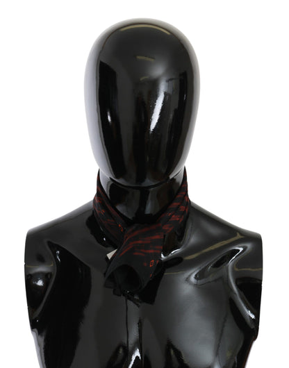 Costume National – Markenschal aus 100 % Seide, Schwarz/Orange