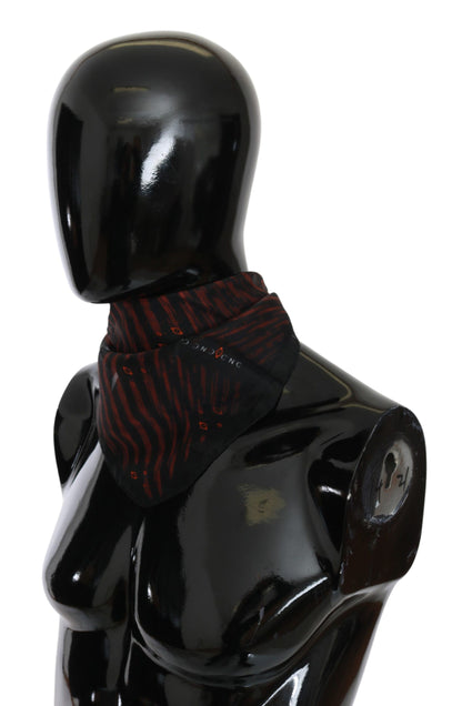 Costume National – Markenschal aus 100 % Seide, Schwarz/Orange