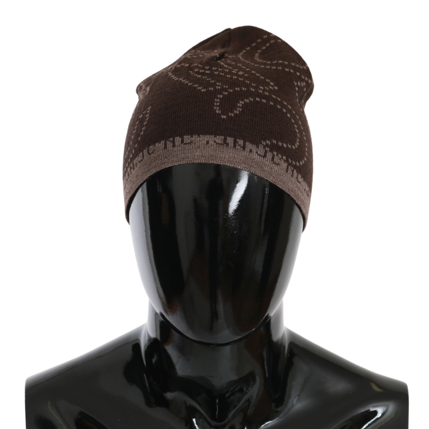 Costume National Beanie, braune Markenmütze aus Wollmischung