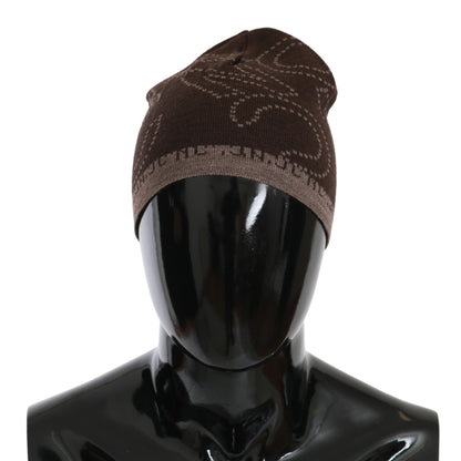 Costume National Beanie, braune Markenmütze aus Wollmischung