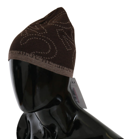 Costume National Beanie, braune Markenmütze aus Wollmischung