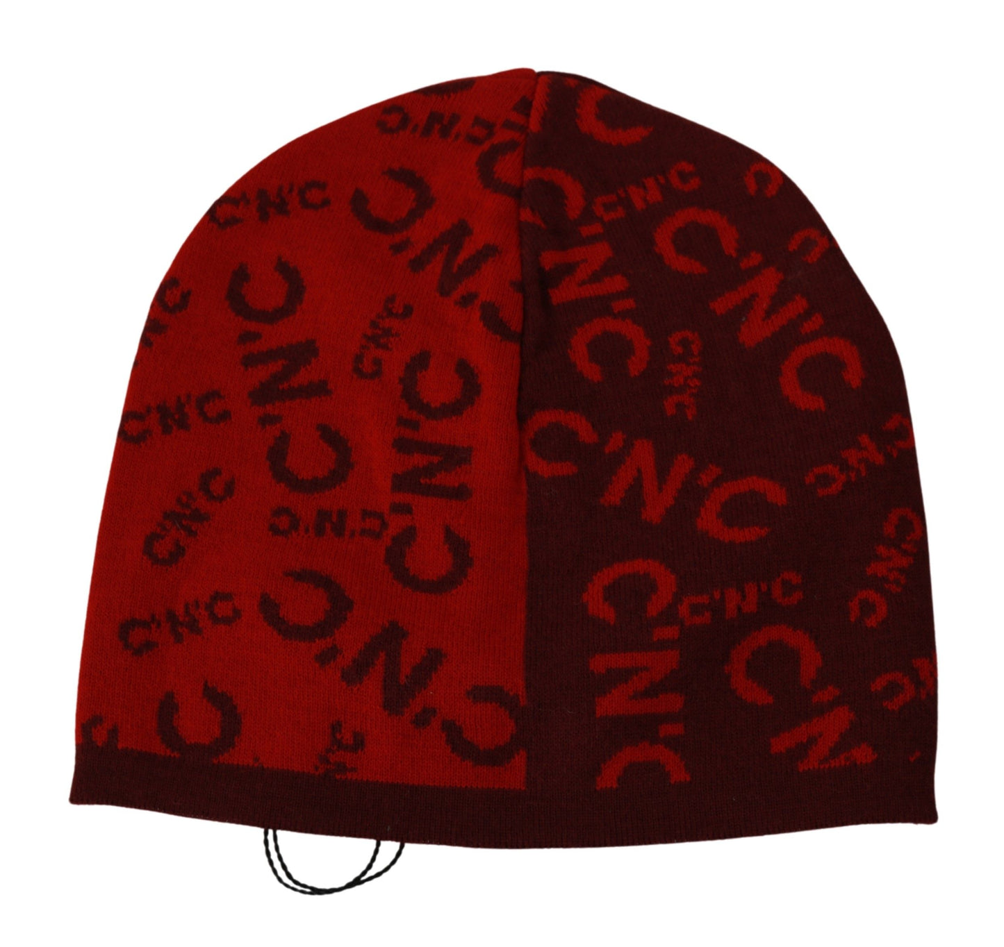 Costume National – Rote Beanie-Mütze aus Wollmischung mit Markenlogo