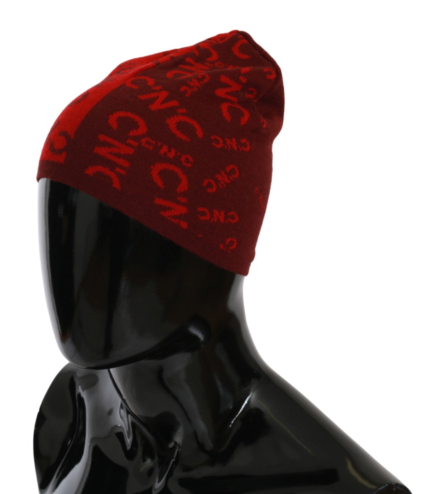 Costume National – Rote Beanie-Mütze aus Wollmischung mit Markenlogo