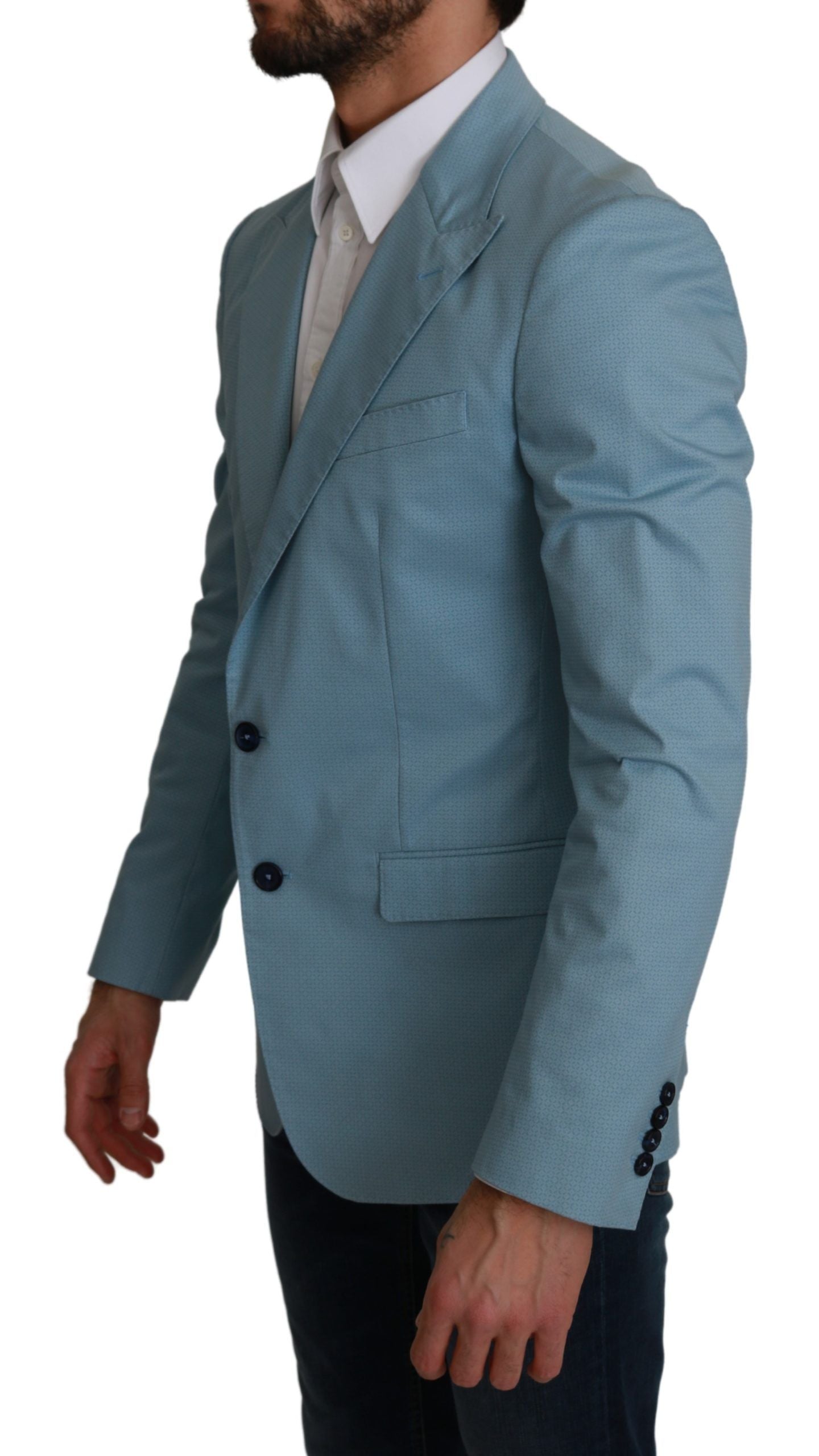 Dolce &amp; Gabbana Blaue Slim Fit Manteljacke MARTINI Blazer