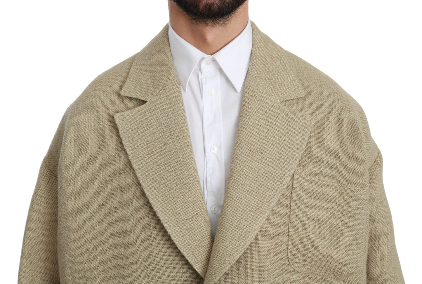Dolce &amp; Gabbana Beige Jacke Mantel 100 % Jute Blazer Mantel