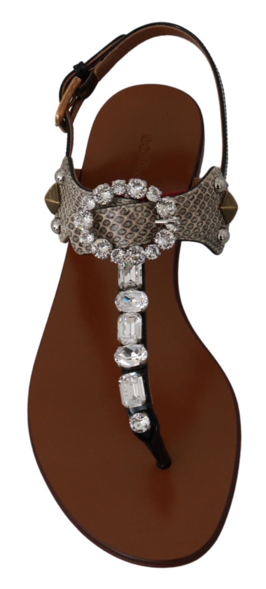 Dolce &amp; Gabbana Leder Ayers Kristall Sandalen Flip-Flops Schuhe