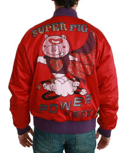Dolce &amp; Gabbana Rote Bomberjacke „YEAR OF THE PIG“