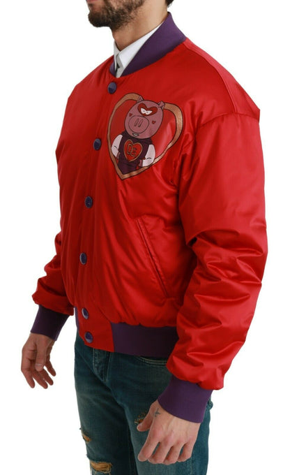 Dolce &amp; Gabbana Rote Bomberjacke „YEAR OF THE PIG“
