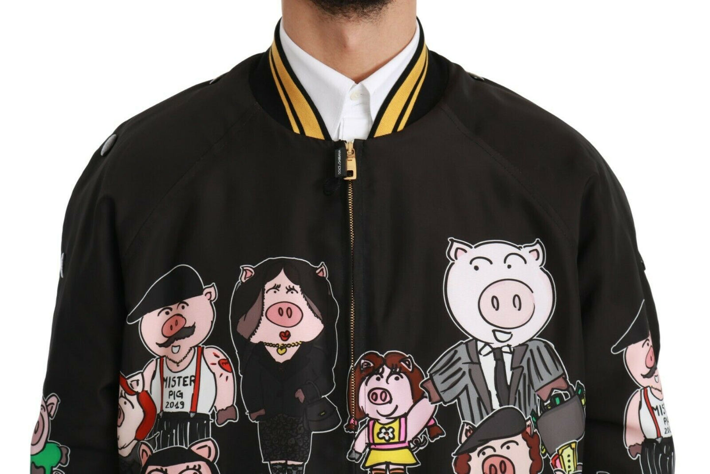 Dolce &amp; Gabbana Schwarze Bomberjacke „YEAR OF THE PIG“