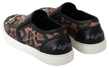 Dolce &amp; Gabbana Leder Leopard #dgfamily Loafer Schuhe