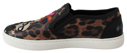 Dolce &amp; Gabbana Leder Leopard #dgfamily Loafer Schuhe