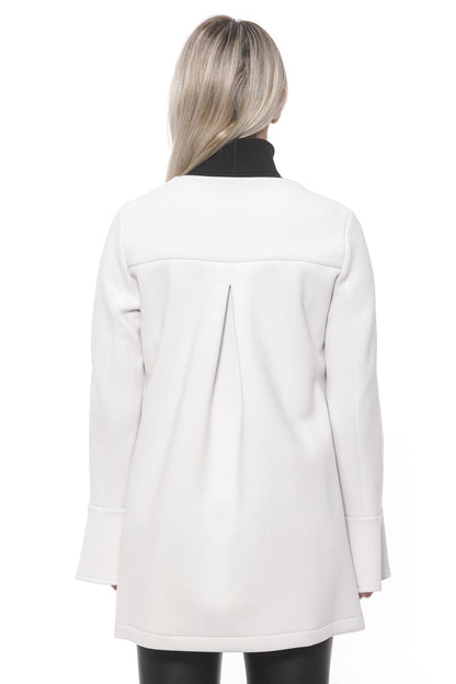 19V69 Italia Eleganter weißer Neoprenmantel für Damen