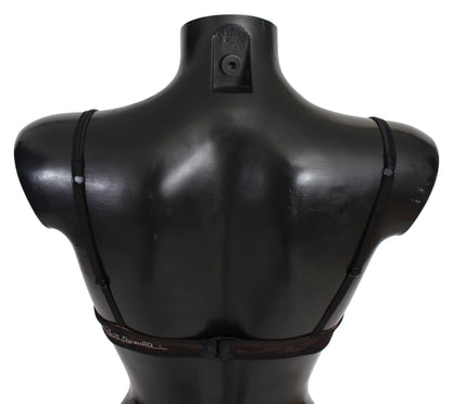 Roberto Cavalli – Push-Up-BH aus Nylon mit schwarzem Leopardenmuster