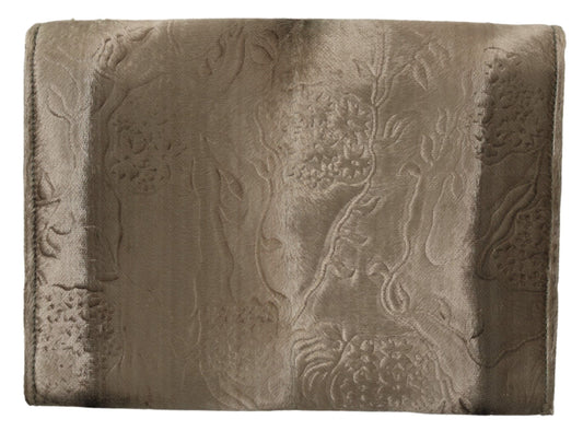 Dolce &amp; Gabbana Beige Samt Blumenleder Herren Dokumenten Aktentasche