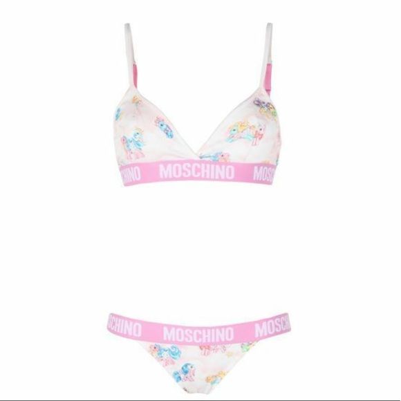 Moschino – Weißes My Little Pony – BH-Slip-Set, zweiteiliger Bikini