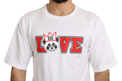 Dolce &amp; Gabbana – Weißes T-Shirt mit Love-Panda-Print