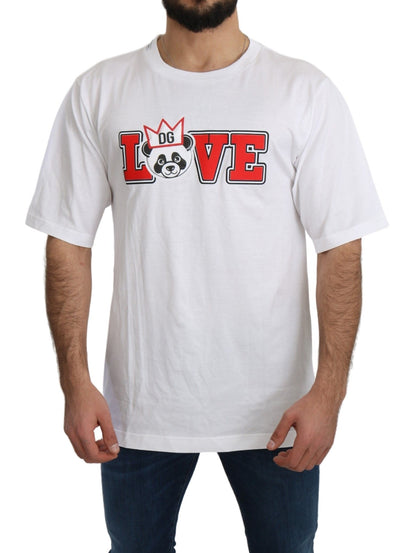 Dolce &amp; Gabbana – Weißes T-Shirt mit Love-Panda-Print