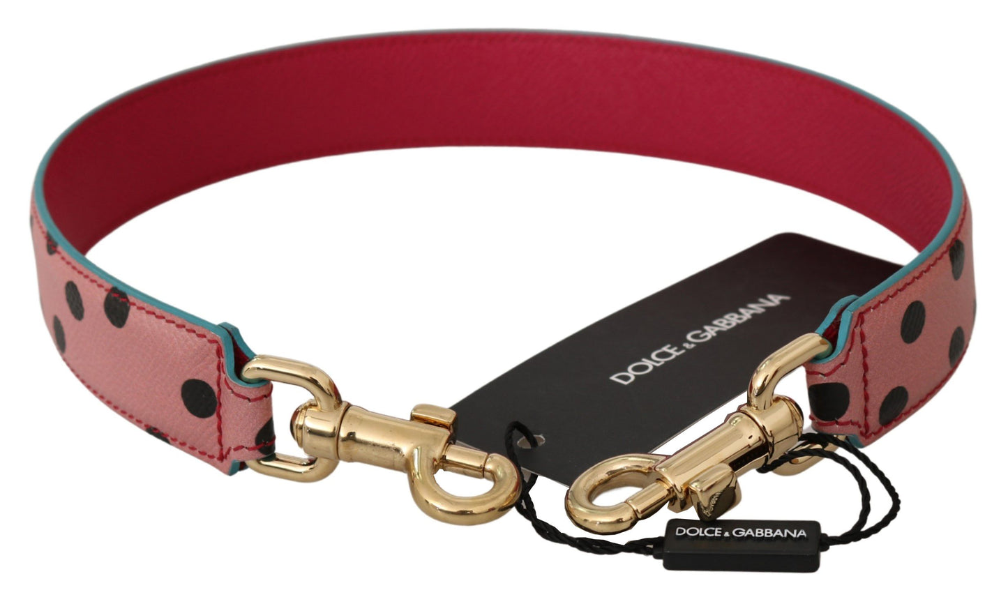 Dolce &amp; Gabbana – Schulterriemen aus rosa gepunktetem Leder