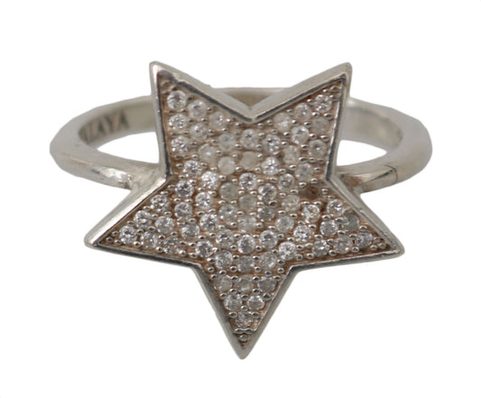 Nialaya Damen-Ring, Silber, klarer Zirkonia, Stern, 925