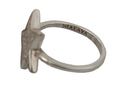 Nialaya Damen-Ring, Silber, klarer Zirkonia, Stern, 925